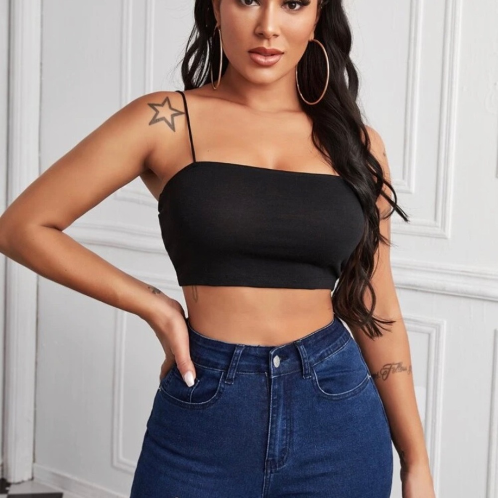 SHEIN black solid cami top